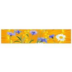 Flowers Daisy Floral Yellow Blue Small Flano Scarf by Simbadda