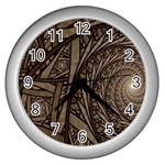 Abstract Pattern Graphics Wall Clocks (Silver)  Front