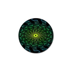 Abstract Ribbon Green Blue Hues Golf Ball Marker by Simbadda