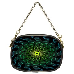 Abstract Ribbon Green Blue Hues Chain Purses (one Side)  by Simbadda