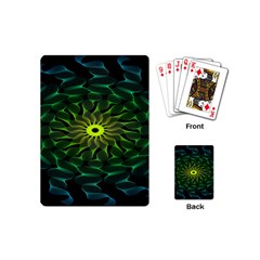 Abstract Ribbon Green Blue Hues Playing Cards (mini)  by Simbadda