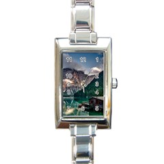 Italy Mountains Pragser Wildsee Rectangle Italian Charm Watch by Simbadda