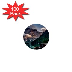 Italy Mountains Pragser Wildsee 1  Mini Buttons (100 Pack)  by Simbadda