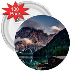 Italy Mountains Pragser Wildsee 3  Buttons (100 Pack)  by Simbadda