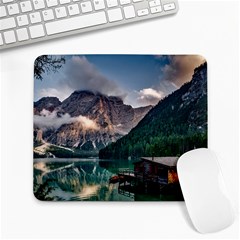 Italy Mountains Pragser Wildsee Large Mousepads by Simbadda