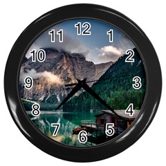 Italy Mountains Pragser Wildsee Wall Clocks (black) by Simbadda