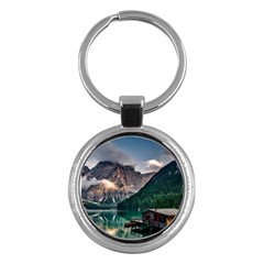 Italy Mountains Pragser Wildsee Key Chains (round)  by Simbadda