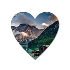 Italy Mountains Pragser Wildsee Heart Magnet by Simbadda