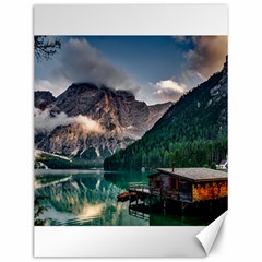 Italy Mountains Pragser Wildsee Canvas 12  X 16   by Simbadda