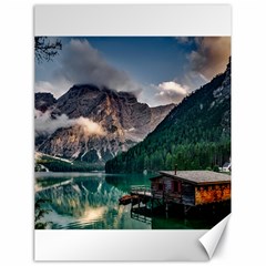 Italy Mountains Pragser Wildsee Canvas 18  X 24   by Simbadda