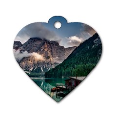 Italy Mountains Pragser Wildsee Dog Tag Heart (one Side) by Simbadda