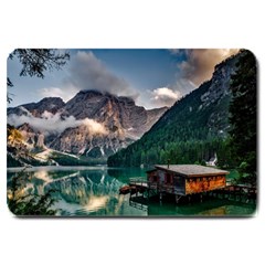 Italy Mountains Pragser Wildsee Large Doormat  by Simbadda