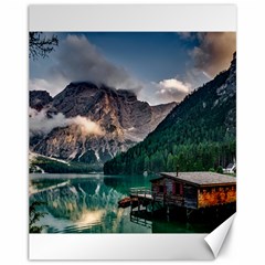 Italy Mountains Pragser Wildsee Canvas 11  X 14   by Simbadda