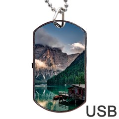 Italy Mountains Pragser Wildsee Dog Tag Usb Flash (two Sides) by Simbadda