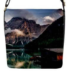 Italy Mountains Pragser Wildsee Flap Messenger Bag (s) by Simbadda