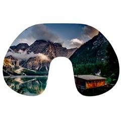 Italy Mountains Pragser Wildsee Travel Neck Pillows by Simbadda