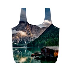 Italy Mountains Pragser Wildsee Full Print Recycle Bags (m)  by Simbadda