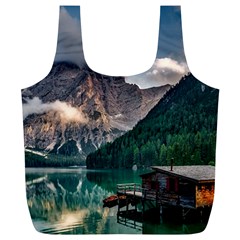 Italy Mountains Pragser Wildsee Full Print Recycle Bags (l)  by Simbadda