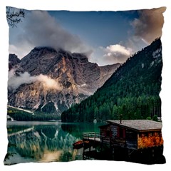 Italy Mountains Pragser Wildsee Standard Flano Cushion Case (one Side) by Simbadda