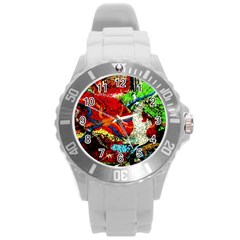 Coffee Land 1 Round Plastic Sport Watch (l) by bestdesignintheworld