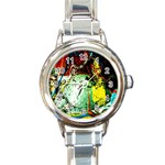 Coffee Land 2 Round Italian Charm Watch Front