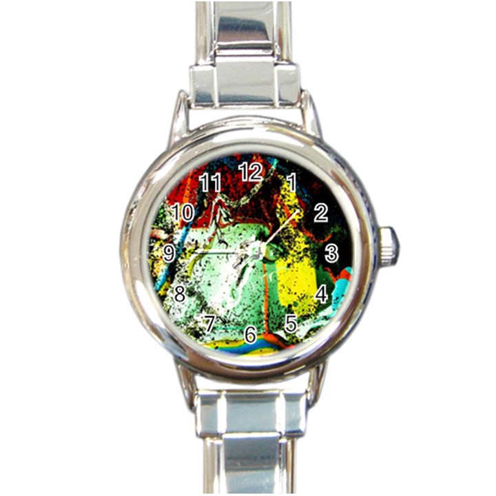 Coffee Land 2 Round Italian Charm Watch