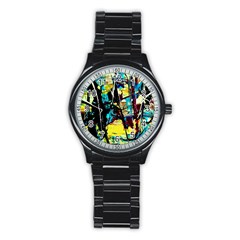 Dance Of Oil Towers 3 Stainless Steel Round Watch by bestdesignintheworld