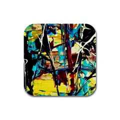 Dance Of Oil Towers 4 Rubber Square Coaster (4 Pack)  by bestdesignintheworld