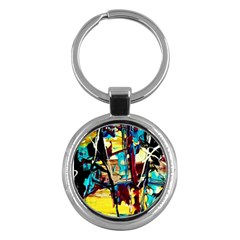 Dance Of Oil Towers 4 Key Chains (round)  by bestdesignintheworld