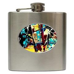 Dance Of Oil Towers 4 Hip Flask (6 Oz) by bestdesignintheworld