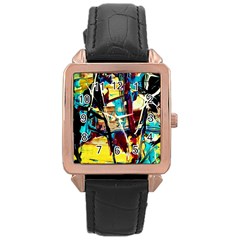 Dance Of Oil Towers 4 Rose Gold Leather Watch  by bestdesignintheworld