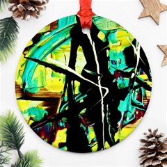 Dance Of Oil Towers 5 Ornament (round) by bestdesignintheworld