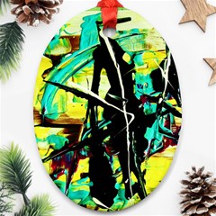 Dance Of Oil Towers 5 Ornament (oval) by bestdesignintheworld