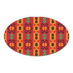 Tribal Shapes In Retro Colors                                 Magnet (oval) by LalyLauraFLM