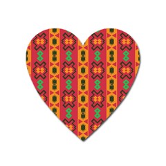 Tribal Shapes In Retro Colors                                 Magnet (heart) by LalyLauraFLM