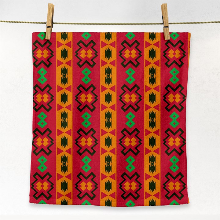 Tribal shapes in retro colors                                 Face Towel