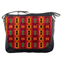 Tribal Shapes In Retro Colors                                 Messenger Bag by LalyLauraFLM