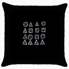 Drawing  Throw Pillow Case (black) by ValentinaDesign