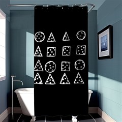 Drawing  Shower Curtain 36  X 72  (stall)  by ValentinaDesign