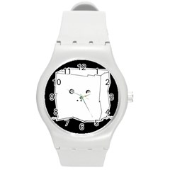 Drawing  Round Plastic Sport Watch (m) by ValentinaDesign