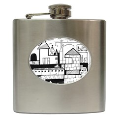 Drawing  Hip Flask (6 Oz) by ValentinaDesign