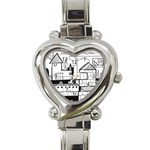 Drawing  Heart Italian Charm Watch Front