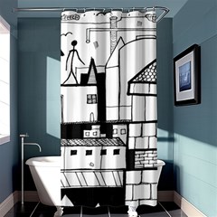 Drawing  Shower Curtain 36  X 72  (stall)  by ValentinaDesign