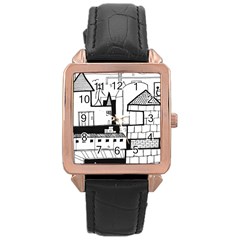 Drawing  Rose Gold Leather Watch  by ValentinaDesign