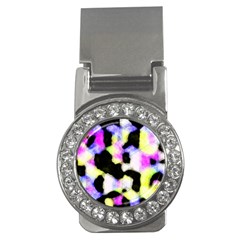 Watercolors Shapes On A Black Background                                  Money Clip (cz) by LalyLauraFLM