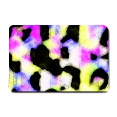 Watercolors Shapes On A Black Background                                  Small Doormat by LalyLauraFLM