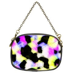 Watercolors Shapes On A Black Background                             Chain Purse (two Sides) by LalyLauraFLM