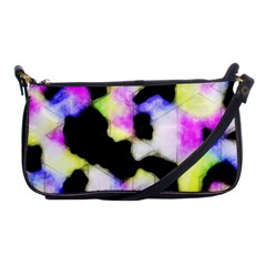 Watercolors Shapes On A Black Background                                  Shoulder Clutch Bag by LalyLauraFLM