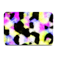 Watercolors Shapes On A Black Background                                 Plate Mat by LalyLauraFLM