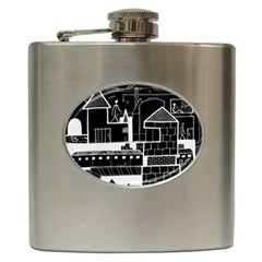 Drawing  Hip Flask (6 Oz) by ValentinaDesign